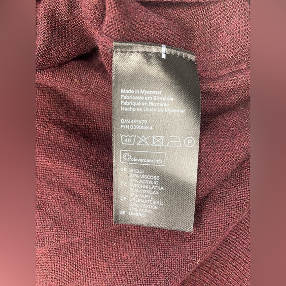 Sweater Bundle Thin Knit Quality Woman’s Sweaters Layering Rayon Burgundy Crew - Picture 7 of 12